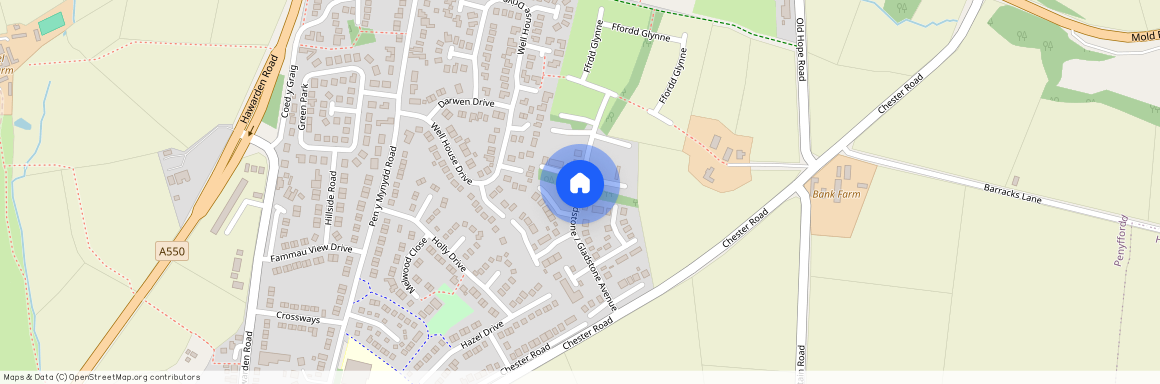 Rhodfa Gladstone, Penymynydd, CH4