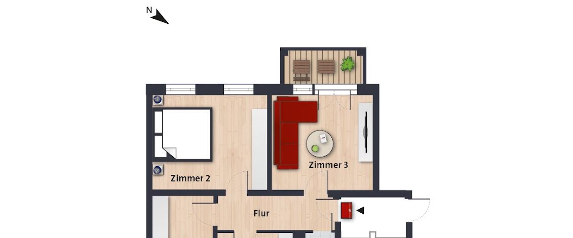 Schöne 3-Zimmer-Wohnung mit Balkon // 2.OG links - Photo 1