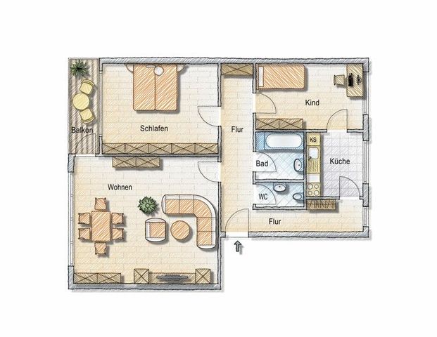 Willkommen Zuhause: interessante 3-Zimmer-Wohnung in guter Wohnlage - Photo 1