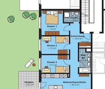 4.5 Zimmer, 113 m², 2. Stock - Foto 1