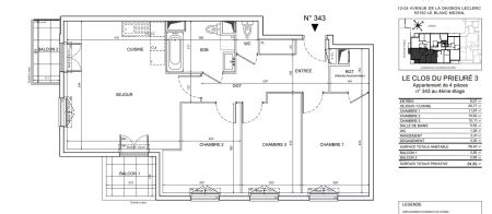 location Appartement T4 DE 78.41m² À LE BLANC MESNIL - Photo 3