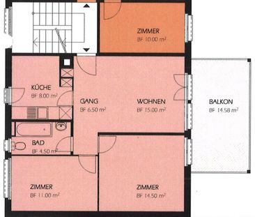 3 Zimmer, 60 m², 1. Stock - Foto 6