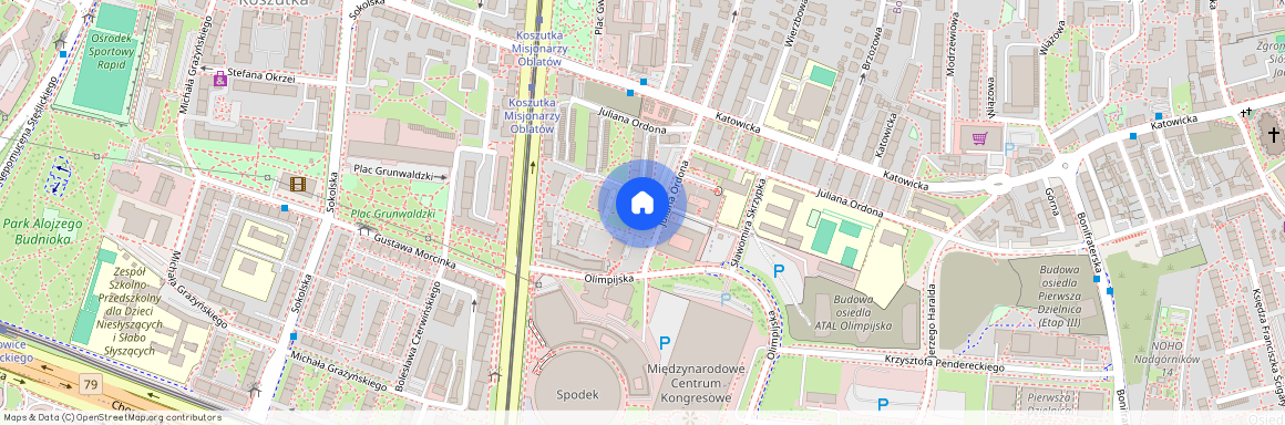 ul. Juliana Ordona 20, Koszutka, Katowice, śląskie