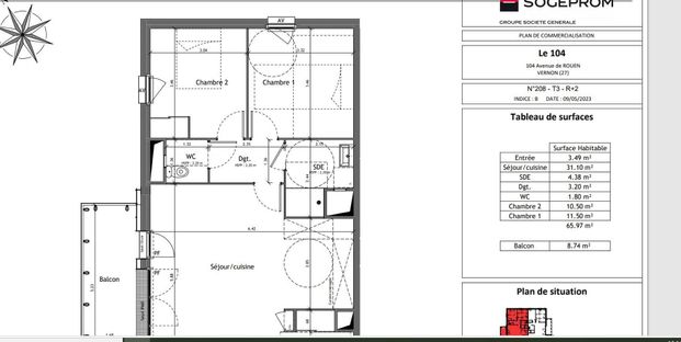 location Appartement T3 DE 65.97m² À VERNON - Photo 1