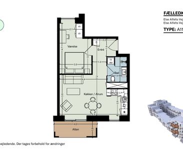 Lys 2-værelses lejlighed med stort badeværelse og altan på 3. sal - Foto 6