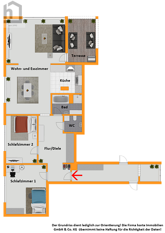 Lichtdurchflutete 3,5 Zimmer-Wohnung mit großer Terrasse - Foto 2