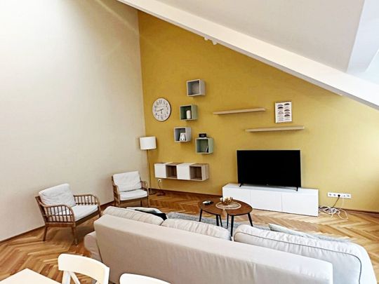 DACHGESCHOSS! OPERNRING, klimatisiertes 110 m2 Dachgeschoss mit 20 m2 Terrasse, 3 Zimmer, Küche, 2 Bäder, Möblierung möglich - Foto 1