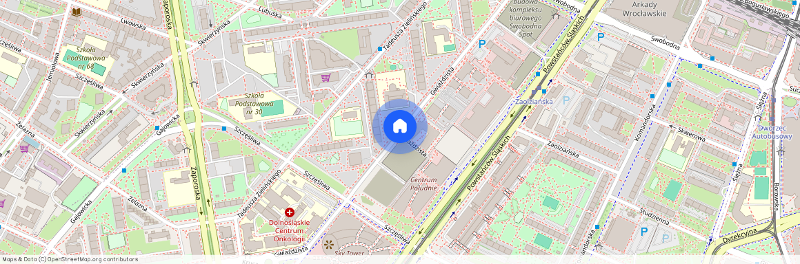ul. Gwiaździsta, Powstańców Śląskich, Krzyki, Wrocław, dolnośląskie