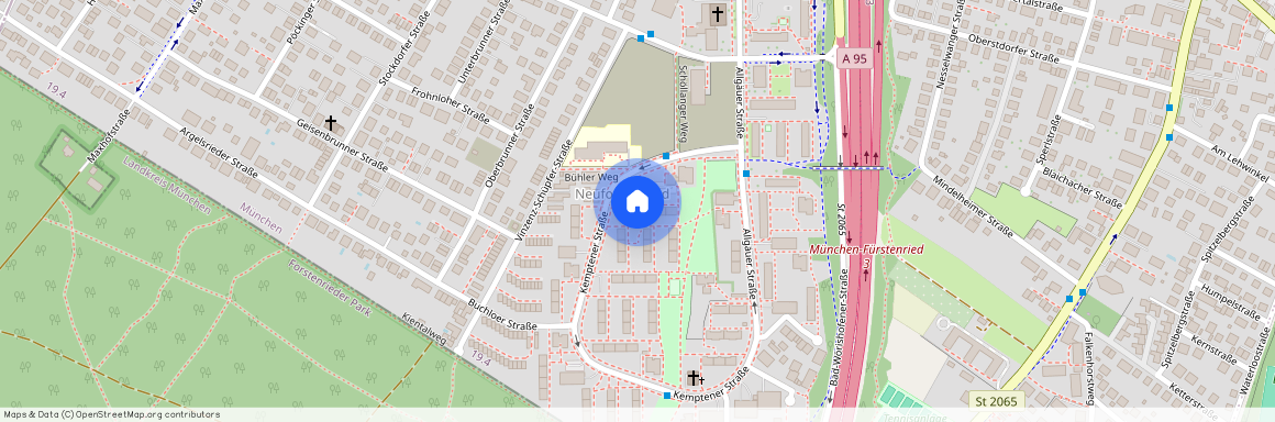 Kemptener Straße, 81475 München Forstenried ca. 9, 7 km south-west of Munich-center