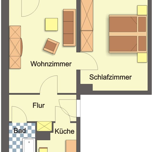 Wohnung, 2 Zimmer (48,86 m²) - Foto 1