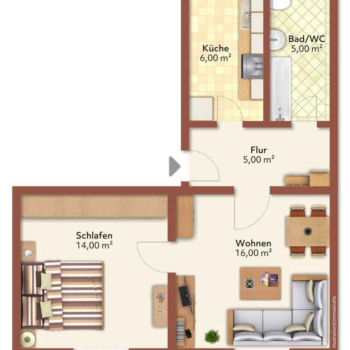 2 Raum-Wohnung - Photo 2