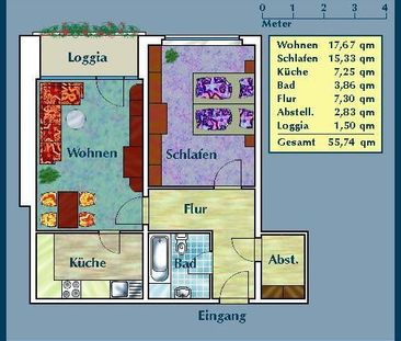 Wir sanieren für Sie - Ansprechende 2-Zimmer-Wohnung mit Balkon! - Foto 4