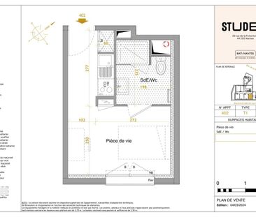 Location Appartement 1 pièce Meublé 17m² NANTES 44300 - Photo 1