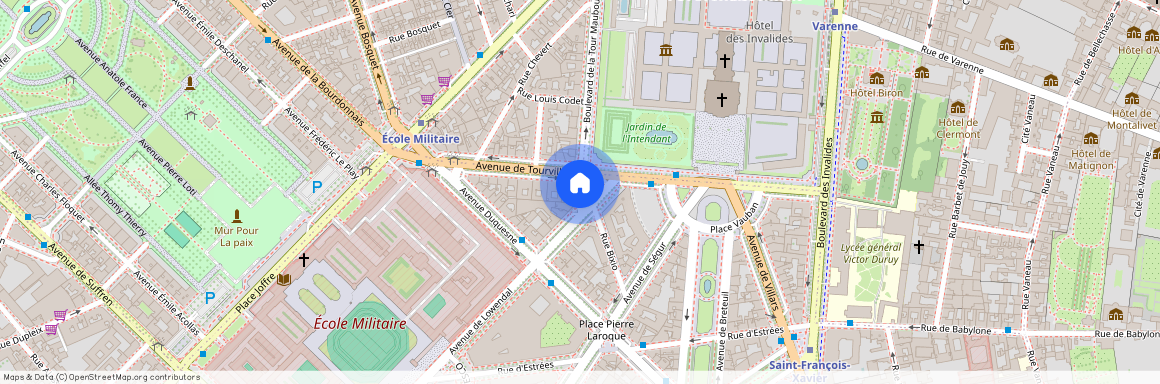 Avenue de Tourville, entre Place de l'Ecole Militaire et Boulevard de la Tour Maubourg 75007 Paris (7e arrondissement)