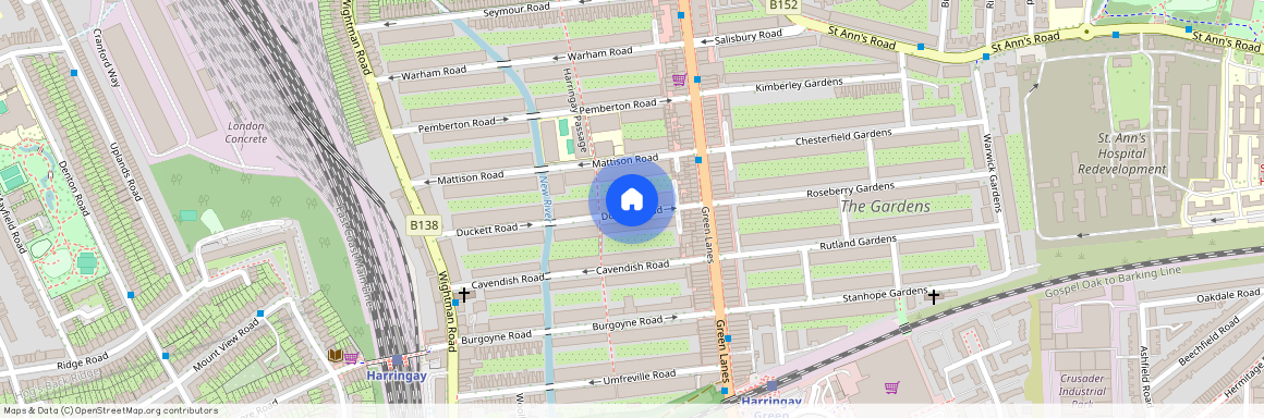 Fully Furnished Double Room Duckett Road, Hornsey, Haringey, London N4 1BL
