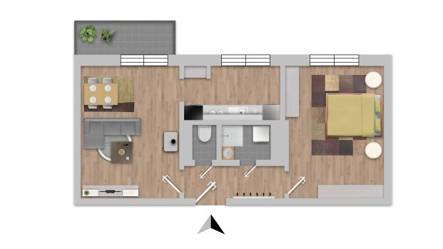 Bezugsfertige, voll möblierte Wohnung mit Balkon und Parkplatz - Photo 1