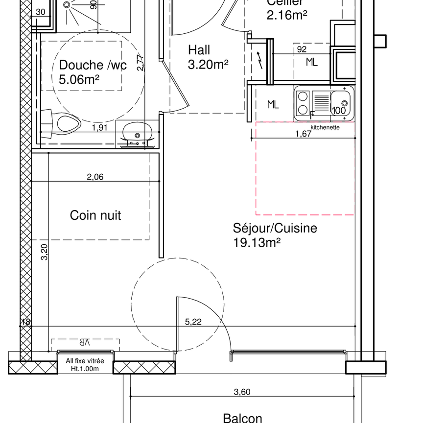 T1 Bis Meublé Haut du Chazals Besançon - Photo 1