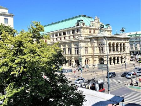 OPERNRING, STAATSOPER, klimatisierte 106 m2 Altbau, 3 Zimmer, Möblierung möglich, Extraküche, 2 Bäder, 4. Liftstock - Foto 5