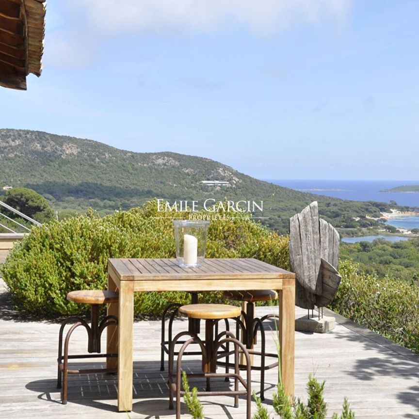 Villa à louer à Palombaggia, chambres climatisées, piscine chauffée. - Photo 1