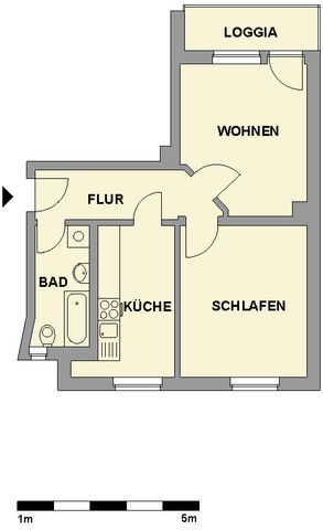 Helle 2-Raum-Wohnung mit Einbauküche - Foto 4