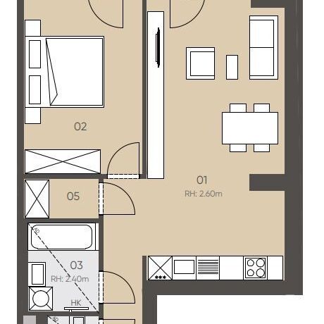 Erstbezug: Attraktive 2-Wohnung mit Außenfläche im Neubauprojekt JOSEPH - in 1090 Wien - zu mieten - Foto 1