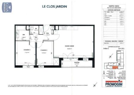 Location Appartement 3 pièces 66m² NIEPPE 59850 - Photo 2