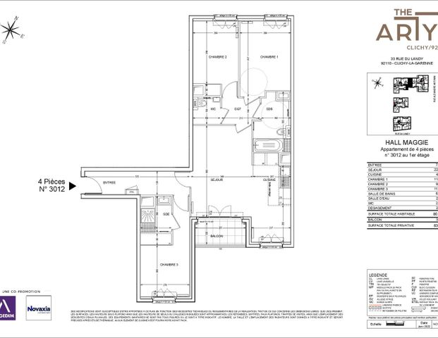 location Appartement T4 DE 80.08m² À CLICHY - Photo 1