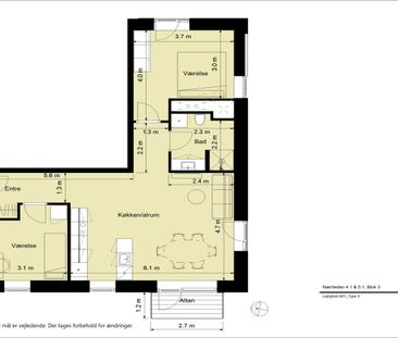 Kun 2 måneders depositum. Delevenlig stor 3-værelses lejlighed med ... - Foto 1