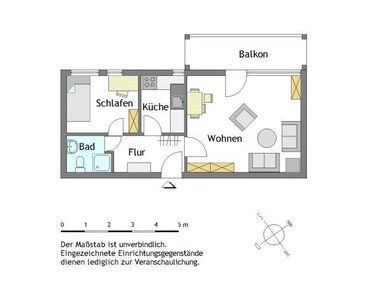 WBS erforderlich - 1-Zimmer-Wohnung in Mülheim-Saarn - Foto 1