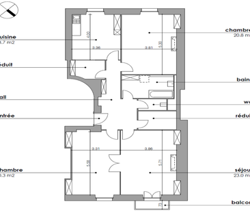 Appartement de 4 pièces au 2ème étage - Photo 2