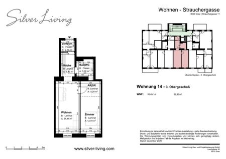 Geförderte 2 Zimmer Mietwohnung in der Strauchergasse TOP 9 [GF,StG] - Foto 4