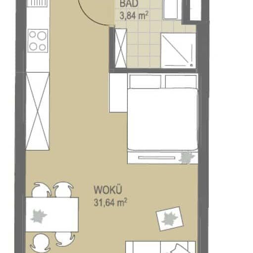 Ruhige 1-Zimmer-Wohnung mit sonnigem Balkon - Photo 1