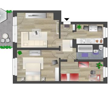 Lichterfüllte 3-Raum-Wohnung mit Balkon - Photo 4