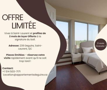 2 CH - 1 SDB - St-Laurent - $1,595 /mo - Photo 3