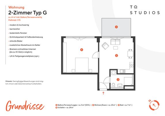 Ab Frühjahr 2025! Schöne 2 Zi-Wohnung mit großem Balkon im Herzen des Tabakquartiers - Foto 1