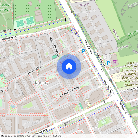 Warszawa, Ursynów, Kabaty, Stefana, Dembego