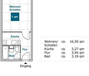 Eine 1 Raumwohnung für Studenten/Azubis - Foto 6