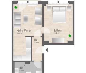 ++ Erstbezug nach Sanierung ++ Moderne 2 Zimmerwohnung mit Dusche und Wanne + Solarmodul - Photo 1