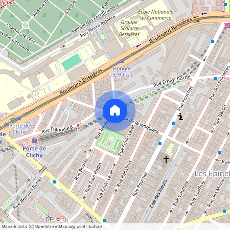 Rue Berzélius entre Avenue de Clichy et rue de la Jonquières 75017 Paris (17e arrondissement)