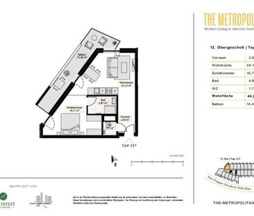 moderne 1,5 Zimmer Wohnung (12. Stock) mit großer Freifläche - näch... - Photo 2