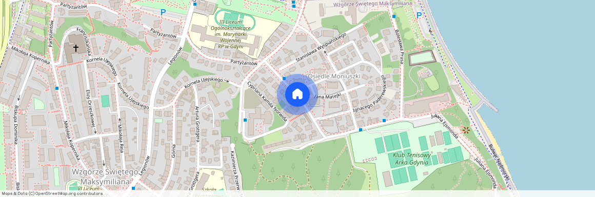 ul. Stanisława Moniuszki, Wzgórze Św. Maksymiliana, Gdynia, pomorskie