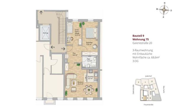 Moderne Wohnung im Zentrum von Dresden mit Einbauküche & Duschbad! - Photo 1