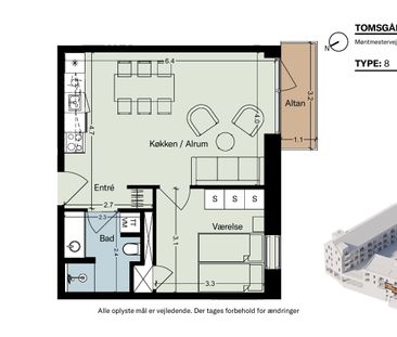 Skøn stor 2-værelses lejlighed med altan - Foto 6