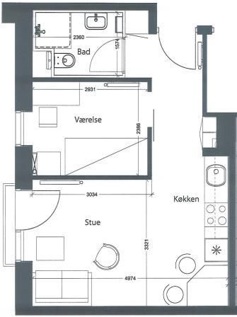 2-værelses studiebolig (Type C) med fransk altan - Photo 4