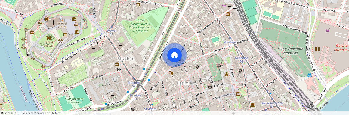 ul. Podbrzezie, Kazimierz, Stare Miasto, Kraków, małopolskie