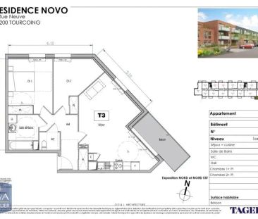 Appartement à louer 3 pièces 62.99m² - Photo 1