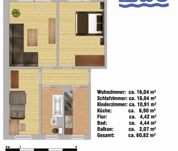 Sanierte 3 Zimmerwohnung mit Wannenbad - Photo 6