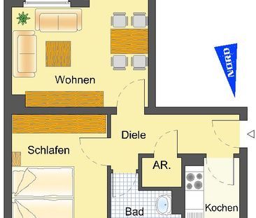 Demnächst frei! 2-Zimmer-Wohnung in Detmold Hiddeser Berg - Foto 2