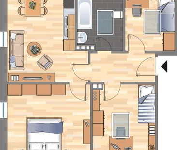 Demnächst frei! 2-Zimmer-Wohnung in Wilhelmshaven Fedderwardergroden - Photo 1