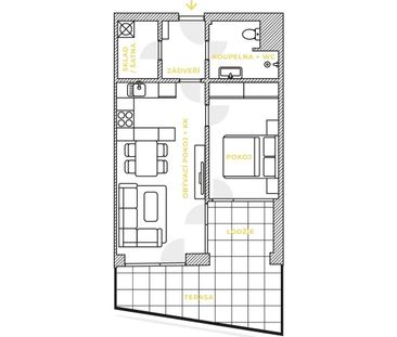 Apartment for rent, 2+kk - 1 bedroom, 61m - Fotografie 3